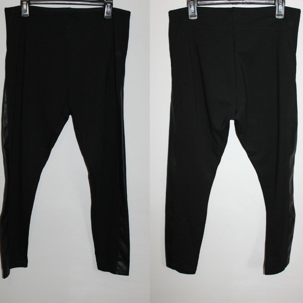 Gemma Faux Leather Panel Ankle Legging HW9302 - Picture 5 of 7